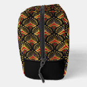 Goud en Rode Art Deco Patroon Monogram Duffle Ba Toilettasje (Rechts)