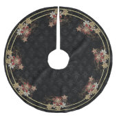 Goud en Rode Bloemen Kerstboom Rok (Voorkant)