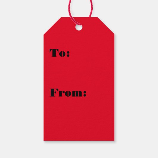 Goud en rode boog cadeaulabel (Achterkant)