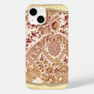 Goud En Rode Kantwerkrozen Case-Mate iPhone 14 Hoesje