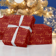 Goud en Rode Kerst Woord Kunst
