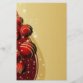 Goud en rode kerstballen briefpapier (Voorkant)