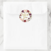 Goud en Rode Marsala Bloemen Dank u Sticker (Tas)