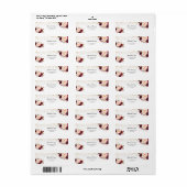 Goud en Rode Marsala Bloemen Herfst in Liefde Etiket (Full Sheet)