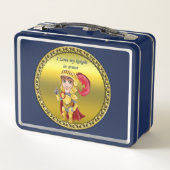 Goud en rode nacht in zijn armband en helm (Achterkant)