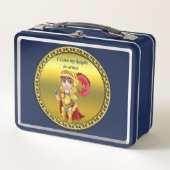 Goud en rode nacht in zijn armband en helm (Voorkant)