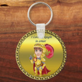 Goud en rode nacht in zijn armband en helm sleutelhanger (Voorkant)