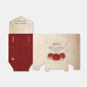  goud en rode rozen Dank u voor de verjaardag Bedankdoosjes (Uitgevouwen)