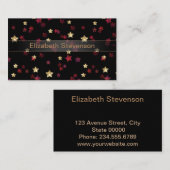 Goud en rode sterren . visitekaartje (Voorkant / Achterkant)