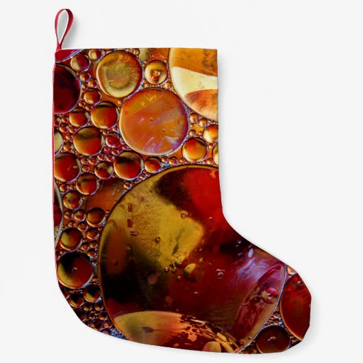 Goud en rode stippen kleine kerstsok (Voorkant)