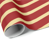 Goud en rode strepen Eigen kerstmis Cadeaupapier (Rol Hoek)