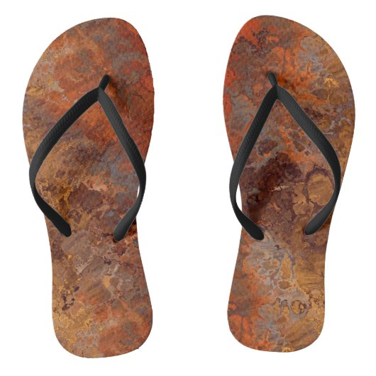 Goud en Roest Marmer Abstract Teenslippers (Voetbed)