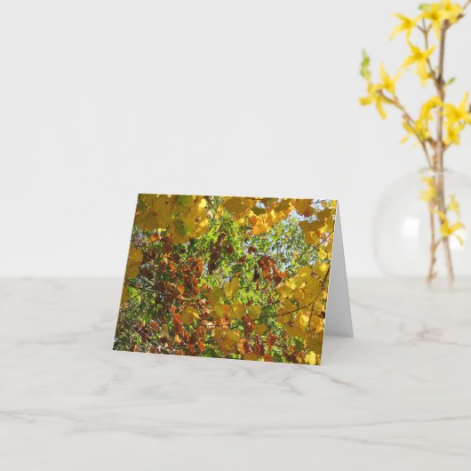 Goud en roest van herfstbladeren  kaart (Gele Bloem)