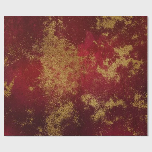 Goud en rood 6 cadeaupapier (Vlak)