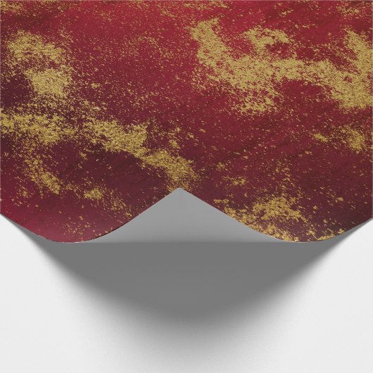 Goud en rood 6 cadeaupapier (Hoek)