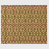 Goud En Rood Abstract Bloemmotief Cadeaupapier (Vlak)