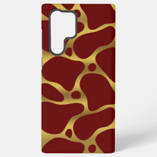 Goud en rood abstract girafpatroon samsung galaxy hoesje