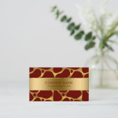 Goud en rood abstract girafpatroon visitekaartje (Staand voorkant)