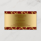 Goud en rood abstract girafpatroon visitekaartje (Achterkant)
