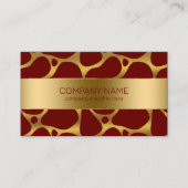 Goud en rood abstract girafpatroon visitekaartje (Voorkant)