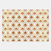 Goud en rood Art Deco-patroon op zwart Inpakpapier Vel (Voorkant 2)
