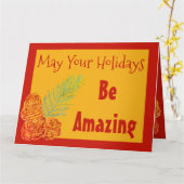 Goud en rood Barn-Wenskaart Kaart (Gele Bloem)