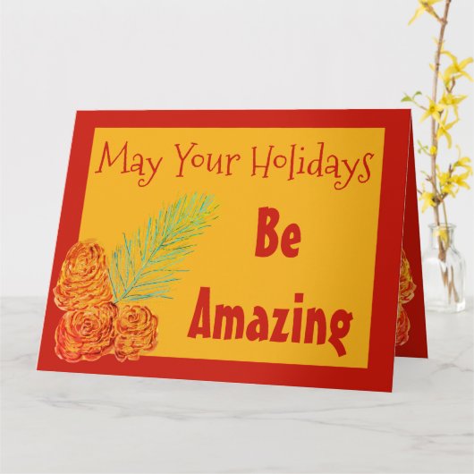 Goud en rood Barn-Wenskaart Kaart (Gele Bloem)