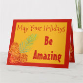 Goud en rood Barn-Wenskaart Kaart (Voorkant)