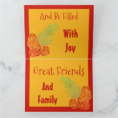 Goud en rood Barn-Wenskaart Kaart (Binnen)