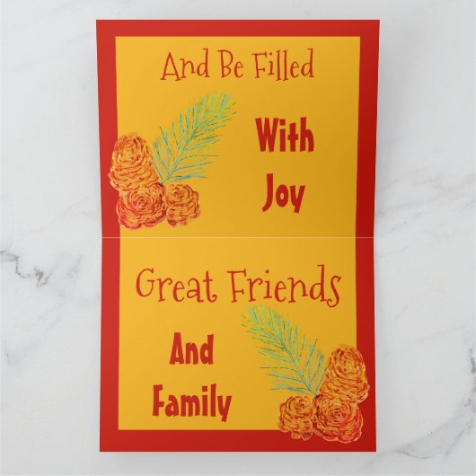 Goud en rood Barn-Wenskaart Kaart (Binnen)