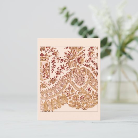 Goud en rood Briefkaart (Staand voorkant)