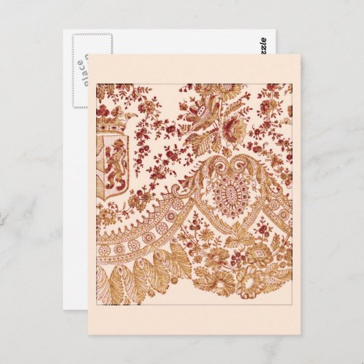 Goud en rood Briefkaart (Voorkant / Achterkant)