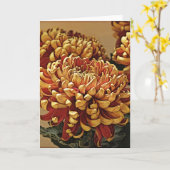 Goud en rood chrysant Wenskaart Kaart (Gele Bloem)