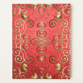 Goud En Rood Elegante Klassieke Barok Jaar Planner (Achterkant)