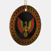 Goud en rood Gedecormeerd Phoenix vogelsymbool Keramisch Ornament (Rechts)