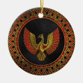 Goud en rood Gedecormeerd Phoenix vogelsymbool Keramisch Ornament (Voorkant)