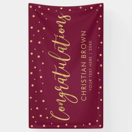 Goud en rood | Gefeliciteerd Partij, Event Banner (Verticaal)