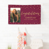 Goud en rood | Gefeliciteerd Partij, Gebeurtenisfo Spandoek (Insitu)