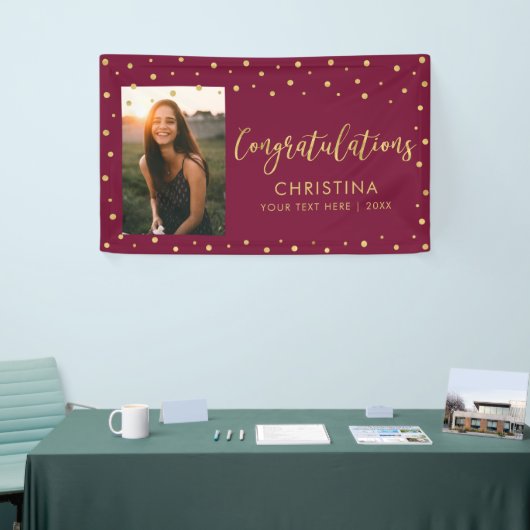 Goud en rood | Gefeliciteerd Partij, Gebeurtenisfo Spandoek (Beurs)