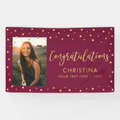 Goud en rood | Gefeliciteerd Partij, Gebeurtenisfo Spandoek (Horizontaal)