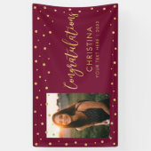 Goud en rood | Gefeliciteerd Partij, Gebeurtenisfo Spandoek (Verticaal)