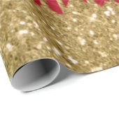 Goud en rood glitter kerstmis cadeaupapier (Rol Hoek)