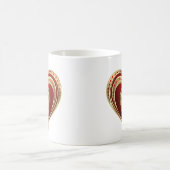 Goud en rood hart koffiemok (Center)