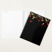 Goud en rood hart op zwarte achtergrond planner (Display)