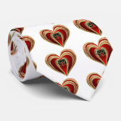 Goud en rood hart stropdas (Opgerold)