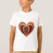 Goud en rood hart t-shirt (Voorkant)
