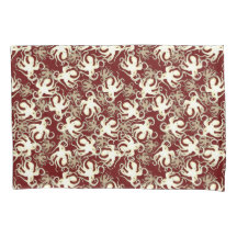 Goud en Rood Herhalend Motief | Octopuspatroon