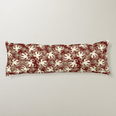 Goud en Rood Herhalend Motief | Octopuspatroon Lichaamskussen (Achterkant)