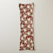 Goud en Rood Herhalend Motief | Octopuspatroon Lichaamskussen (Achterkant (Verticaal))