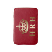 Goud en rood HRH Royal Crown Badmat (Voorkant Verticaal)